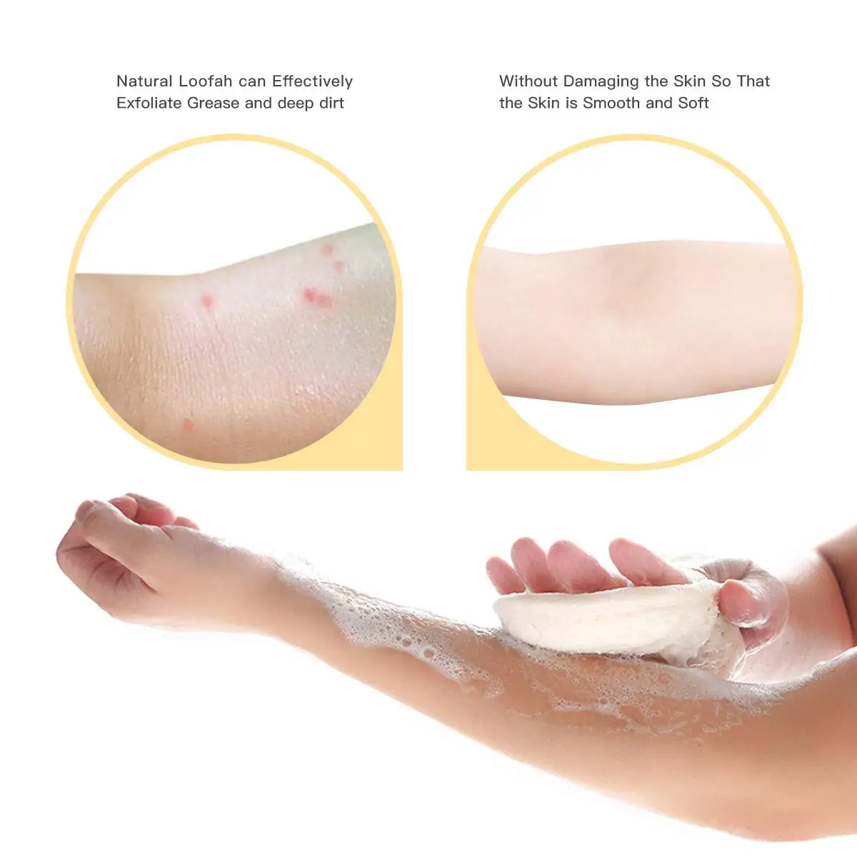 Customized Natural Biodegradable Loofah Shower Bath Sponge Kitchen Cleaning Exfoliating Luffa Pads Moroccan Loofah