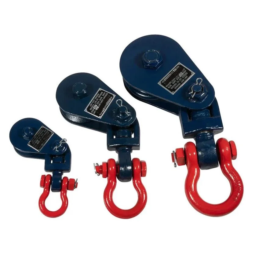 Heavy-Duty Shackle and Hook Type Snatch Block Single Sheave for Construction 1-Year Warranty