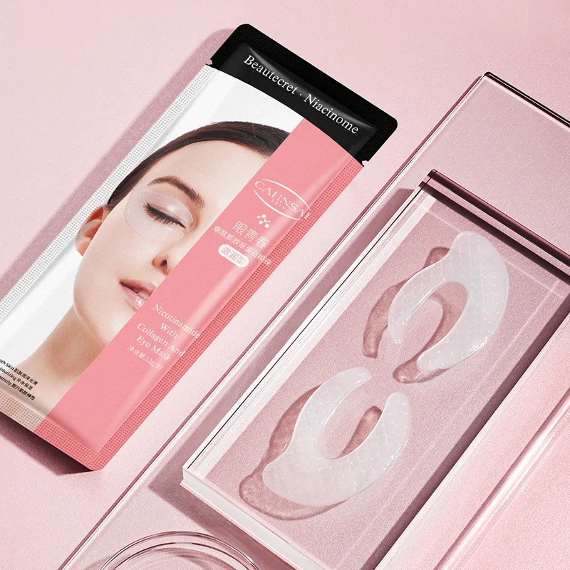 Six peptide collagen eye mask moisturizing and replenishing nicotinamide hydrogel eye mask to improve fine lines