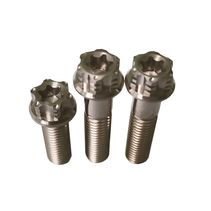 factory price of m8x35mm titanium hex.torx head flange bolts titanium dual drive bolt