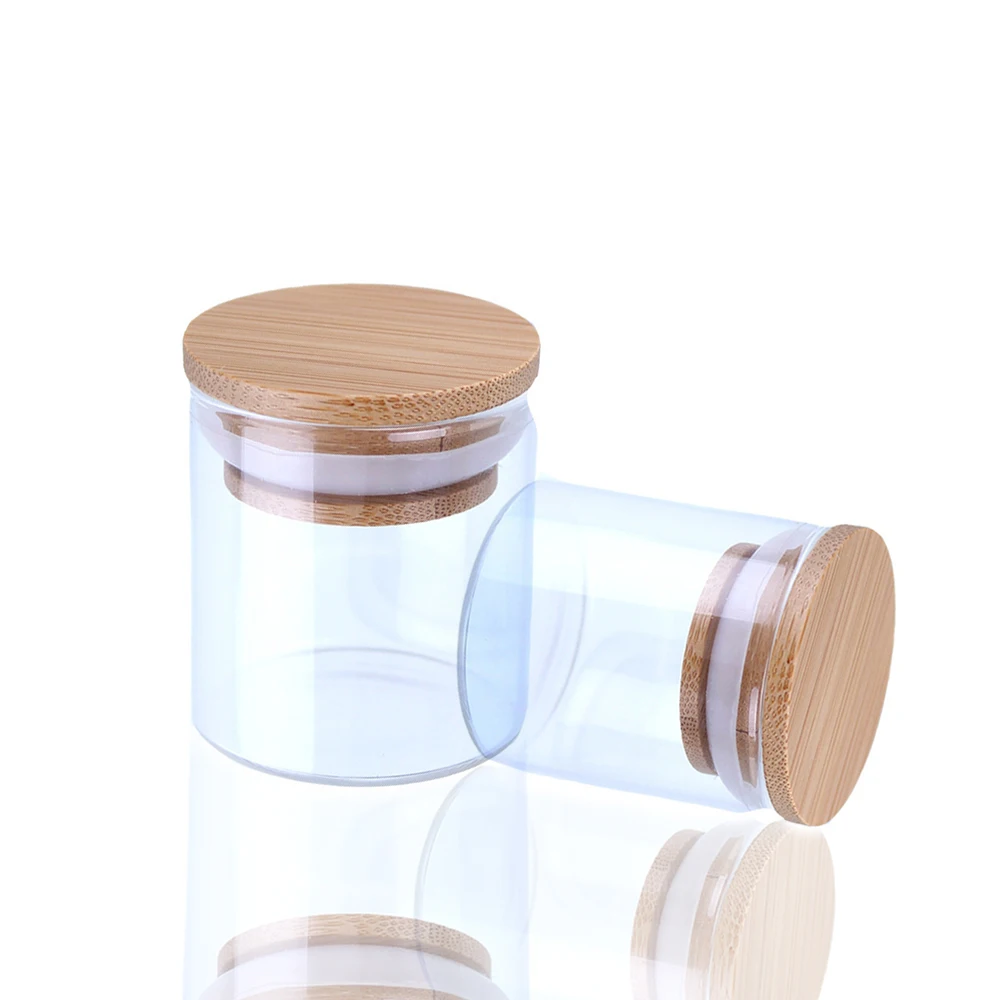 Kitchen Use Jar Glass 60Ml 90Ml 120Ml 150Ml Hot Sell Borosilicate Kitchen Storage Glass Jars Spices With Bamboo Lids