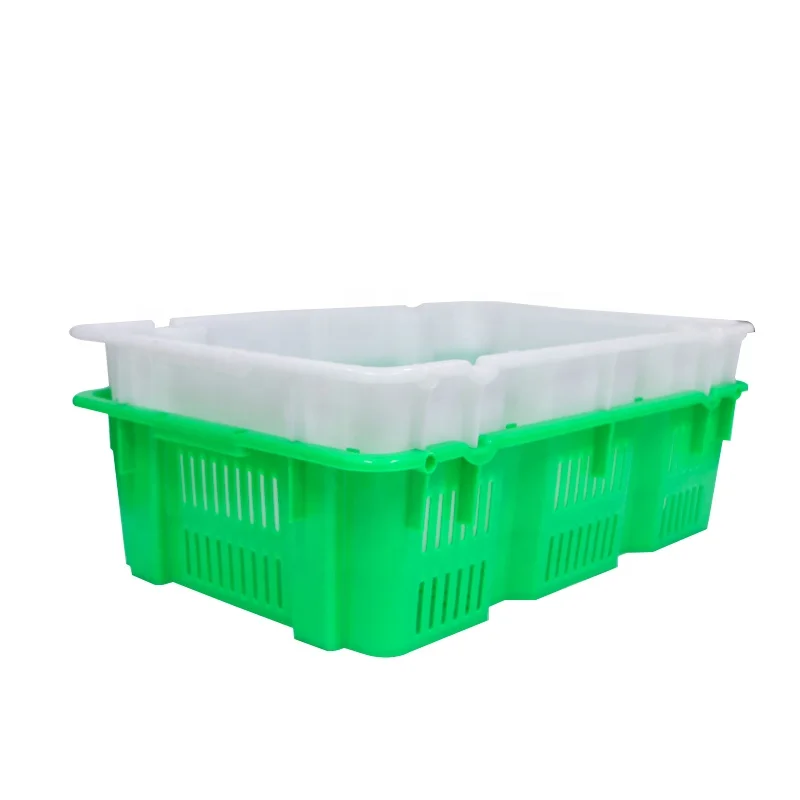Manufacturer PP polypropylene various sizes nestable and stackable plastic crate for lobster / Shellfish / fish / meat