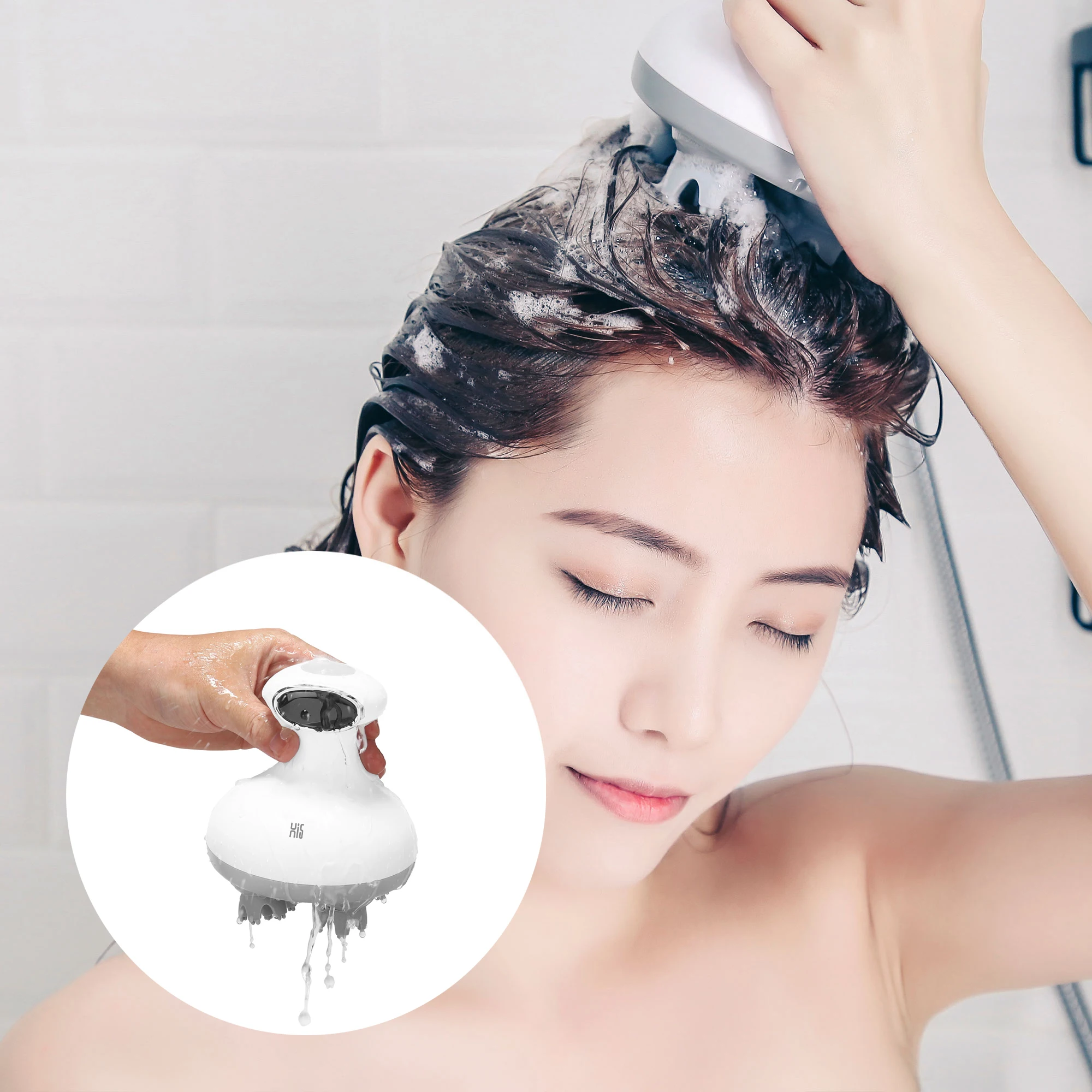 Manufacturer wholesale waterproof handheld rechargeable silicone electric claw head massager scalp massager head hair massager