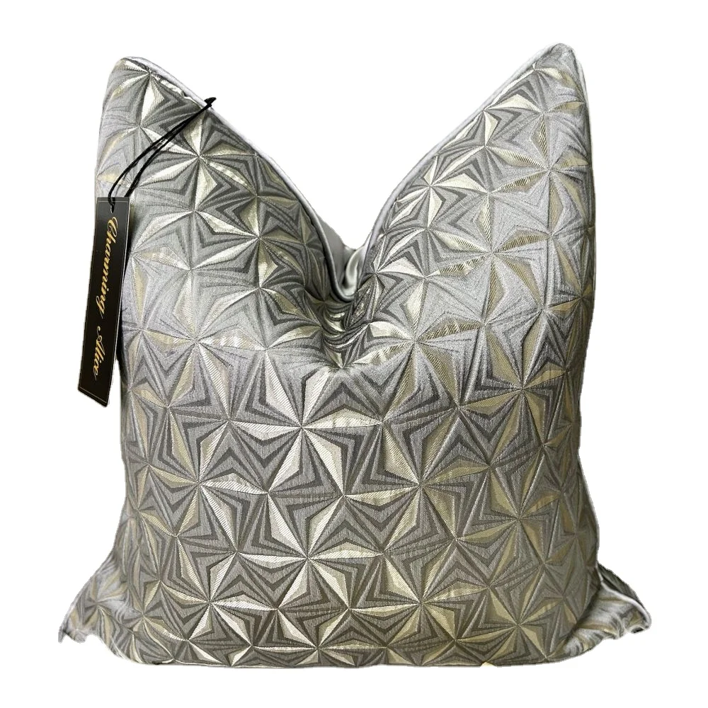 Jacquard Cushion Covers Wholesale Decorative Square Metallic Throw Pillow Case 18x18 Luxury Pillow Cover For Home Decor