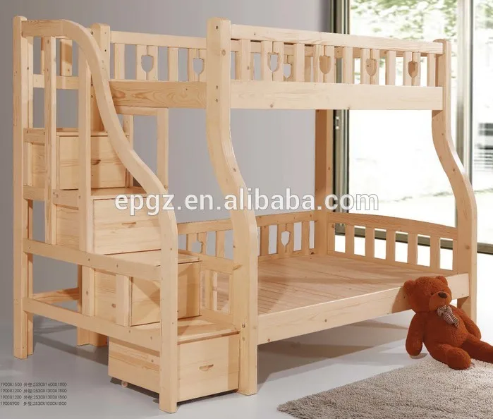 High Quality Dormitory Furniture Kindergarten Nursery Room Used Solid Wood Kids Children Bunk Bed