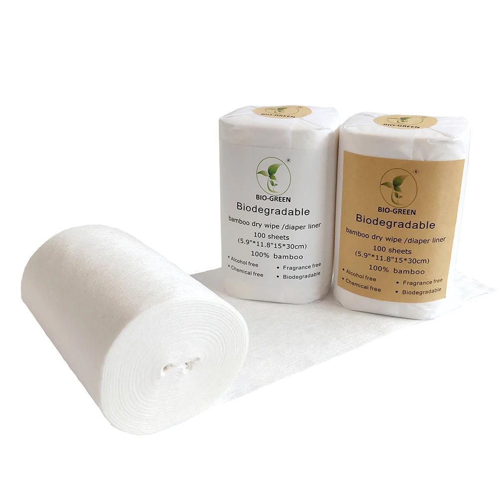 Super soft low price Manufacturer disposable diaper liners 100% Biodegradable flushable organic bamboo liner