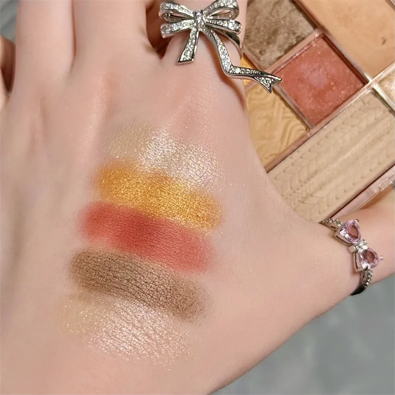 Wholesale 7-Color Eye Shadow Makeup Palette Nude Pigment Matte Shimmer Finish High Quality Dry Eye Shadow Cosmetics