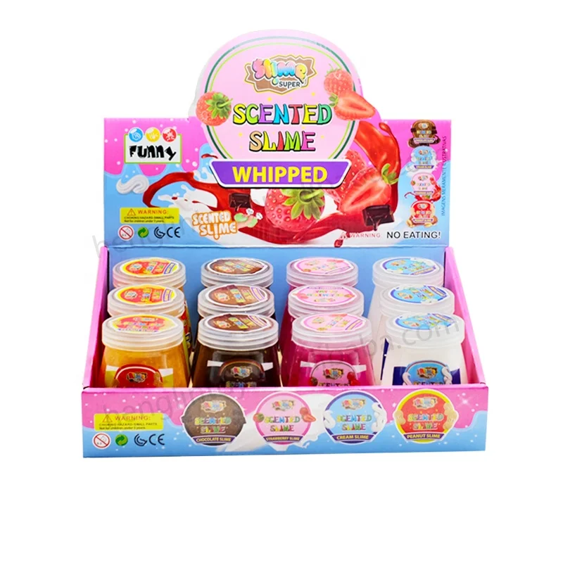 New arrival peanut chocolate milk strawberry aroma glitter galaxy sequins slime Non-toxic blow bubble noisy putty slime toy