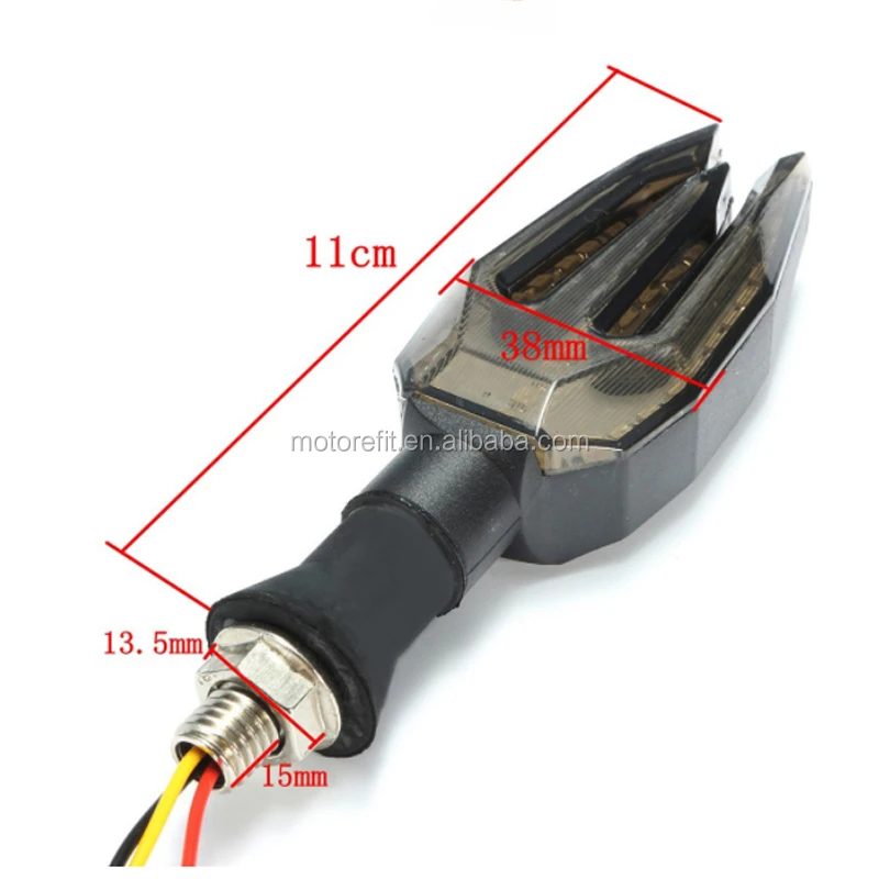 Motorefit Motorcycle Amber and Blue LED Turn Signals Indicator Flashing Lights Blinkers Water Fllowing