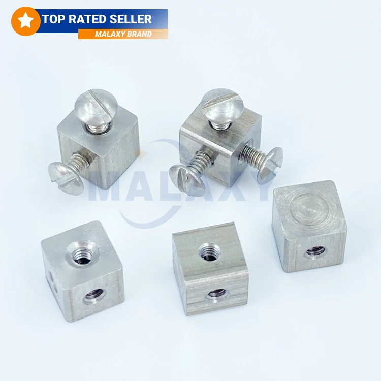 Malaxy Fixed Block Square Corner Lock Nut M3 Six-sided Thread Plate Link Block Aluminum Alloy Square Nuts