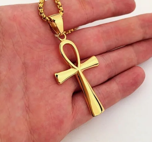 Wholesale Silver Jewelry Unisex Necklace with Egypt Pendant Gold Plated Hip-hop Style for Gift or Party