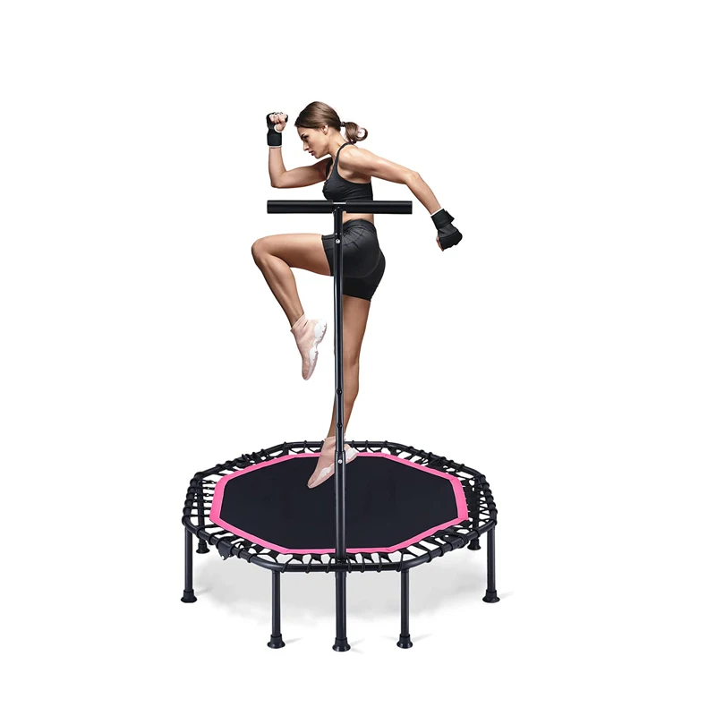 Pro Aerobics Fitness Trampoline Portable Gym Sports Trampoline with Adjustable Handrail