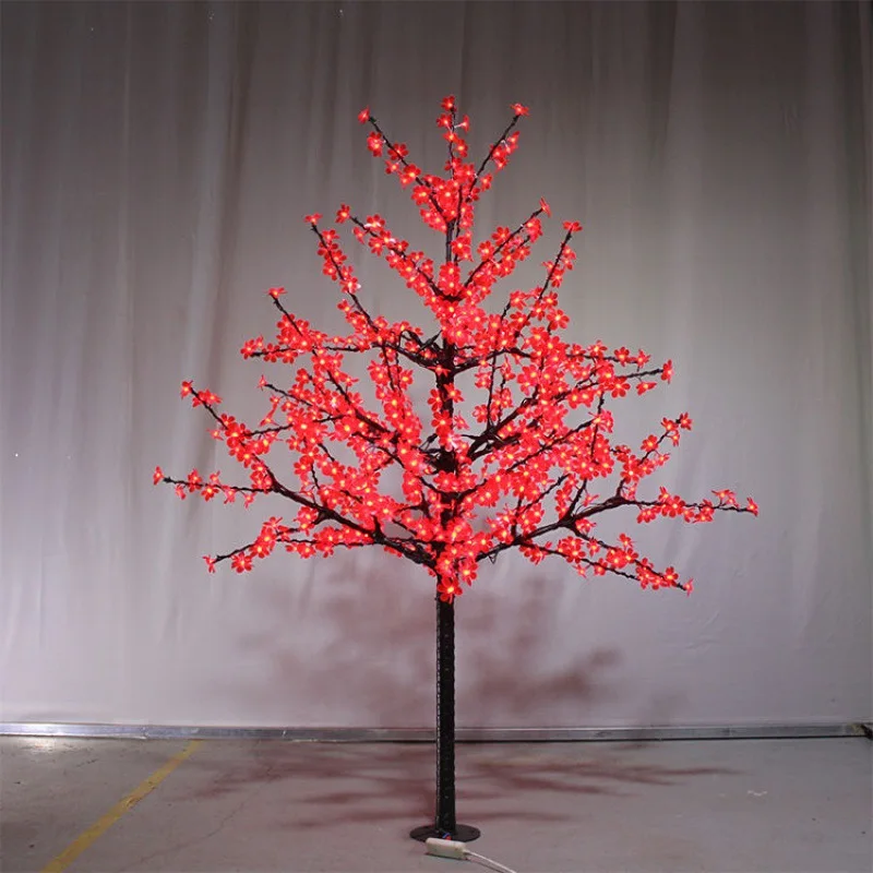 LED Simulation cherry tree light colorful synchronous monochrome flashing remote control color light outdoor