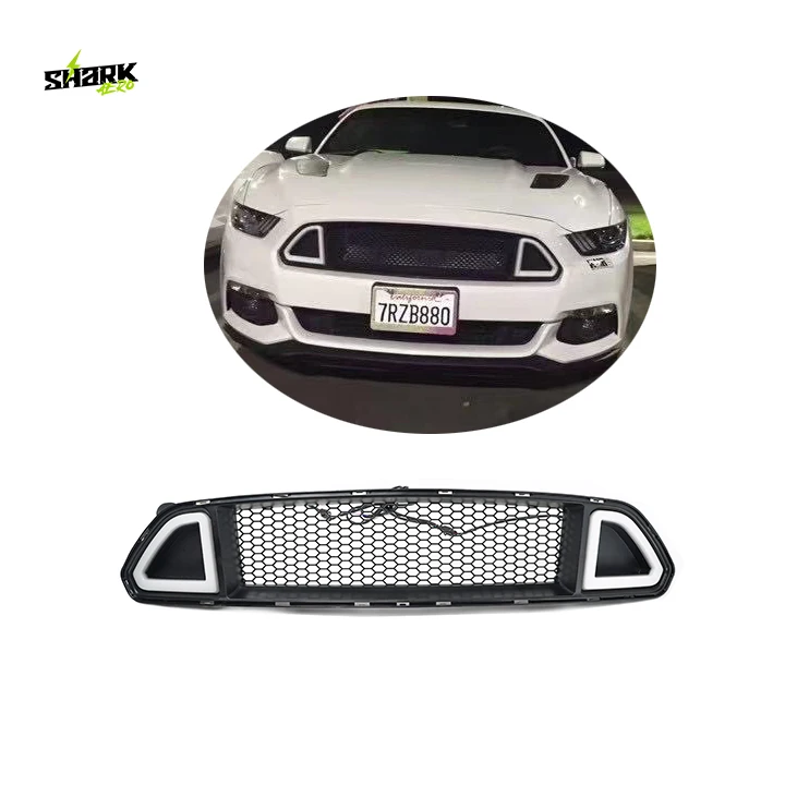 Передняя решетка для Ford Mustang 2015-2017 Sharkaero PFT DRL белая и