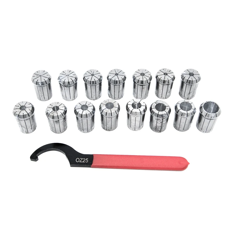 BT30 OZ25 Collet Chuck 17pcs/set BT30 OZ25 Milling Chuck Holder  with 15pcs OZ25 Collet  For clamping tools on milling machines