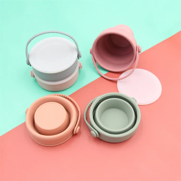 New Design Baby Silicone Snack Cup Soft Silicone Baby Snack Cup With Handle And Lid Baby Silicone Snack Cup
