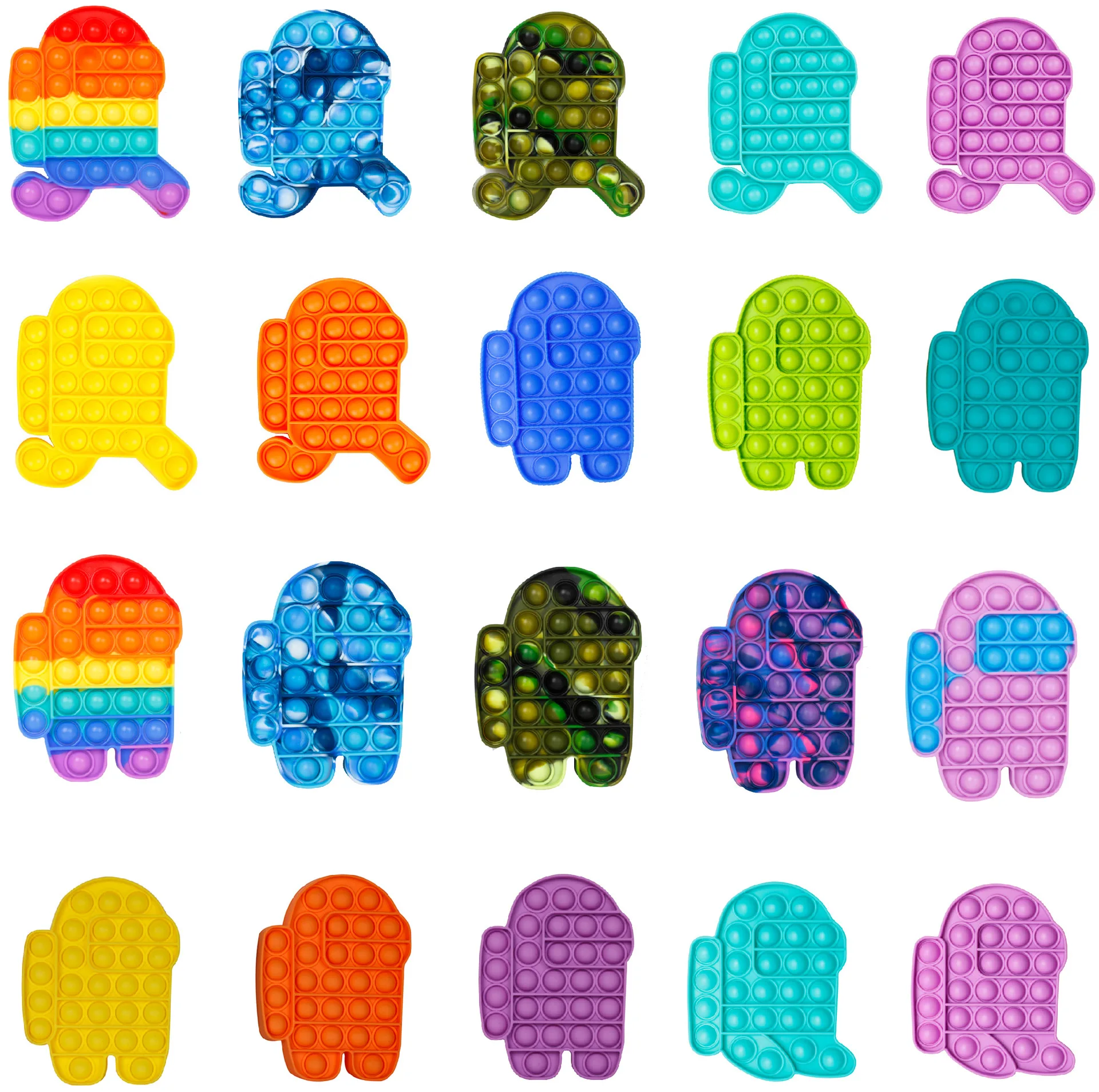 
Kids Silicone Push Poping it Toys Color Fidget Puzzle Games Anti-stress Astronaut Sensory Toys for Educational Math Autism 