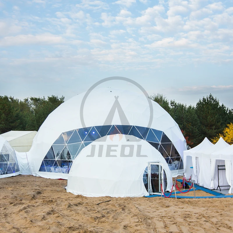 Durable Canvas Camp Tent 8-10 persons with Geodesic Dome for Outdoor Adventures