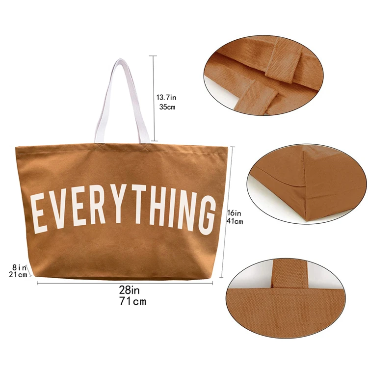 Custom Printed Logo Recycle Grocery Extra Large Plain Canvas Grocery Bag Cotton Shopping Tote Bag With Custom Printed Logo