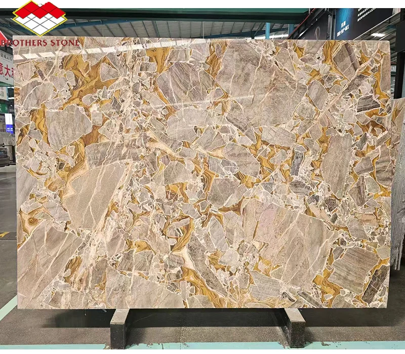 Bulgari Gold Marble Slab Nature Grey Marble whit Gold Vein Stone Calcatta Gold Marble Slabs For Flooring Tread Stair Steps