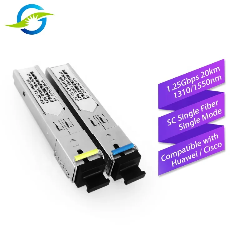 1.25G SFP BIDI 20km 1310nm/1550nm SC Connector SMF SFP Transceiver Module