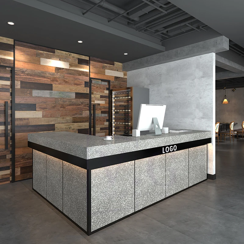Custom made law office reception desk stone material standing reception desk jewelry reception desk