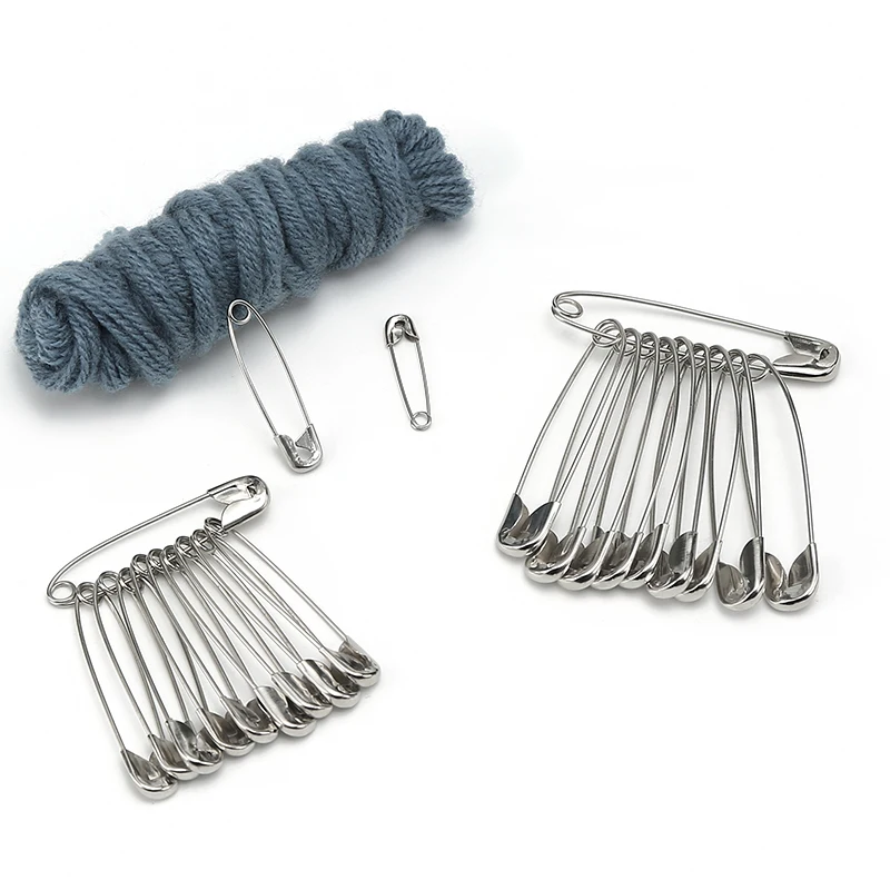 JP Wholesale Diy Sewing Tools Accessory Metal 20-55mm Nickel Stainless Steel Silver Safety Pin for