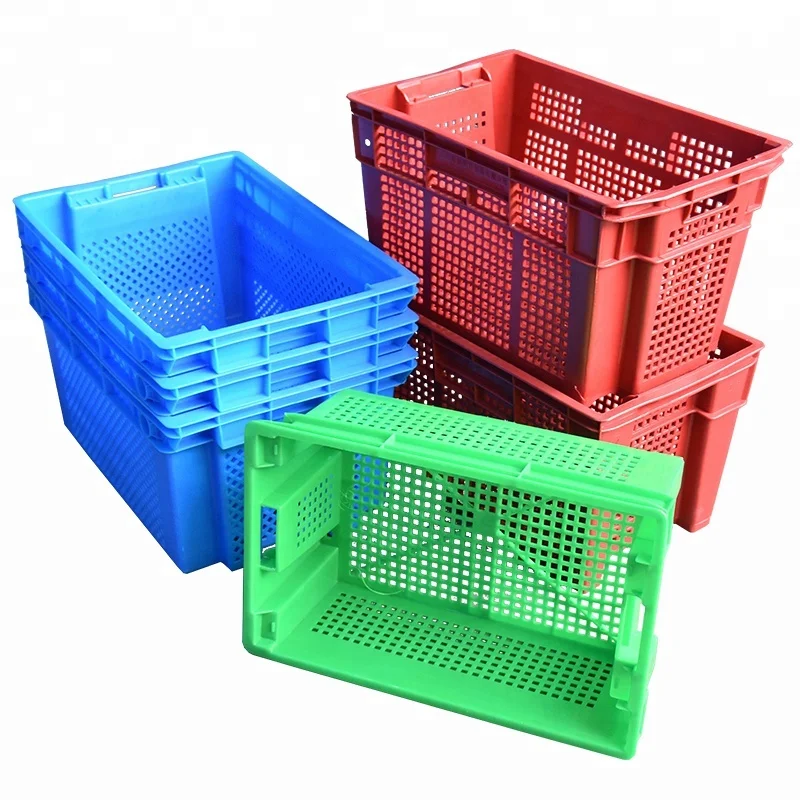 Small supermarket use Vegetable and fruits plastic crate for store food