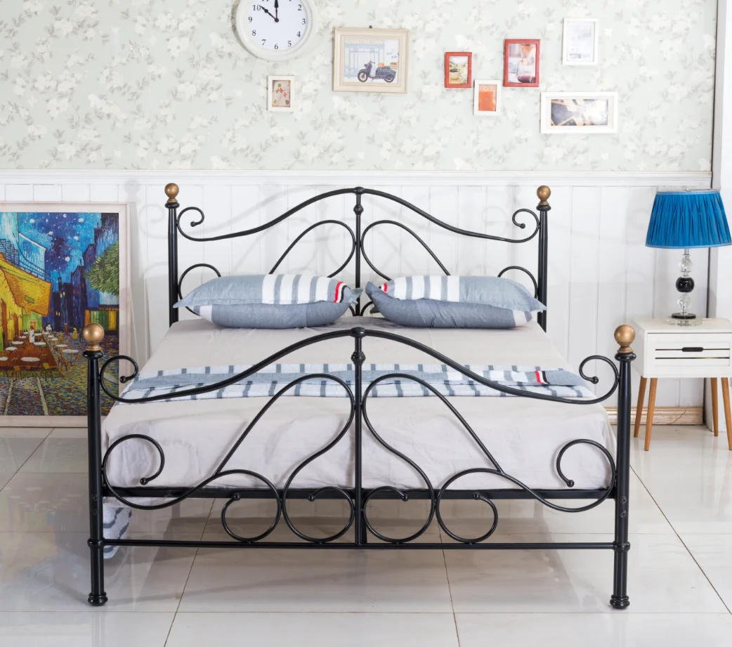 Web Celebrity Home StayArt Simple Bedroom Metal Bed For Children Hotel Apartment Double Iron Frame Beds bedroom furniture