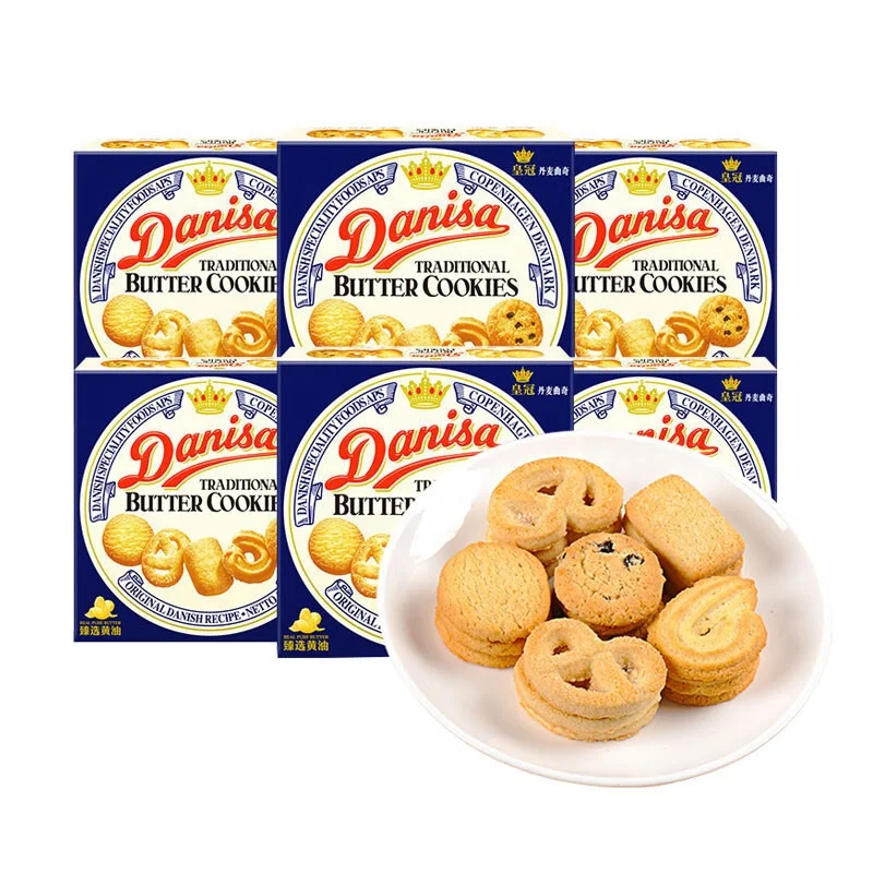 Wholesale Exotic Biscuit Snacks Pastry Cookies 72g Traditional Danish Butter Cookies Baked Crispy Biscuit