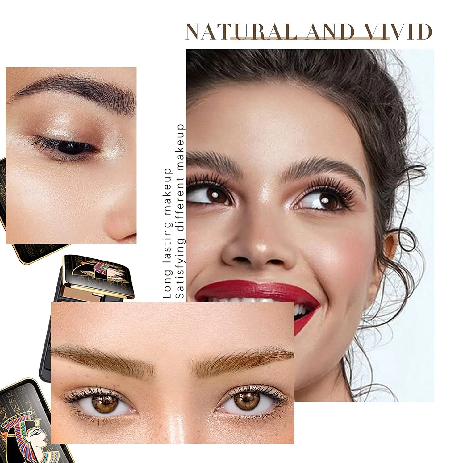 Makeup Eyebrow Waterproof Enhancers Powder Filler Eyebrows Set with Mirror and Brush