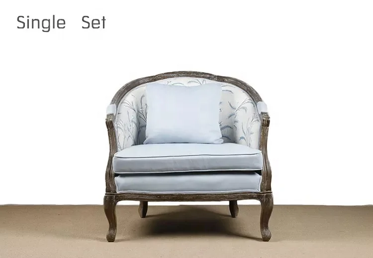 Most popular living room furniture solid wood frame  linen fabric sofa one seate couch sofas