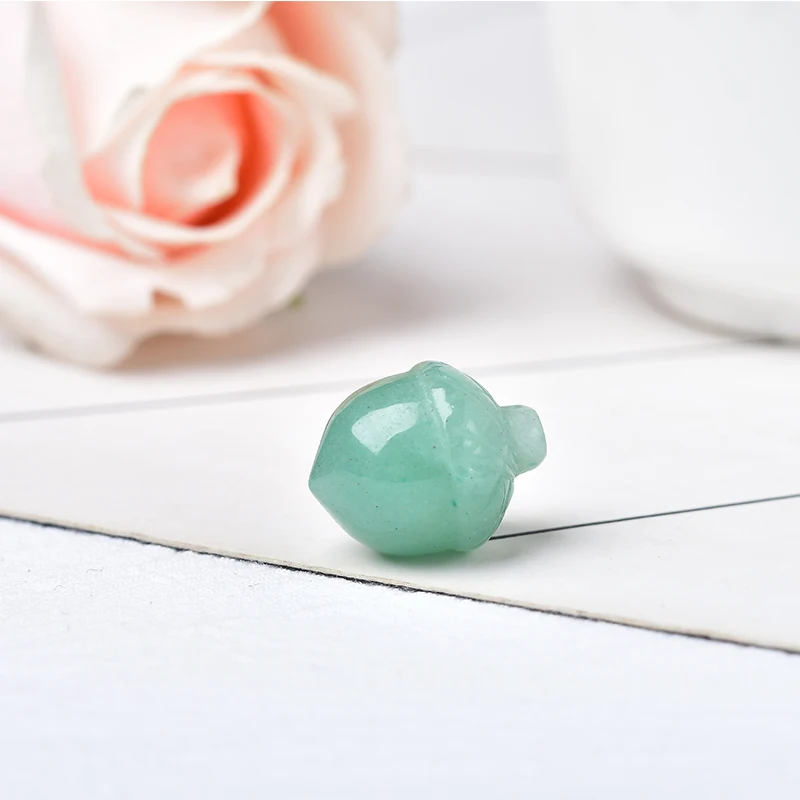 Natural Mineral Carving Hazelnut Shape Crystal Opal Tiger Eye Watermelon Red Pine cones Rieki Healing Stone