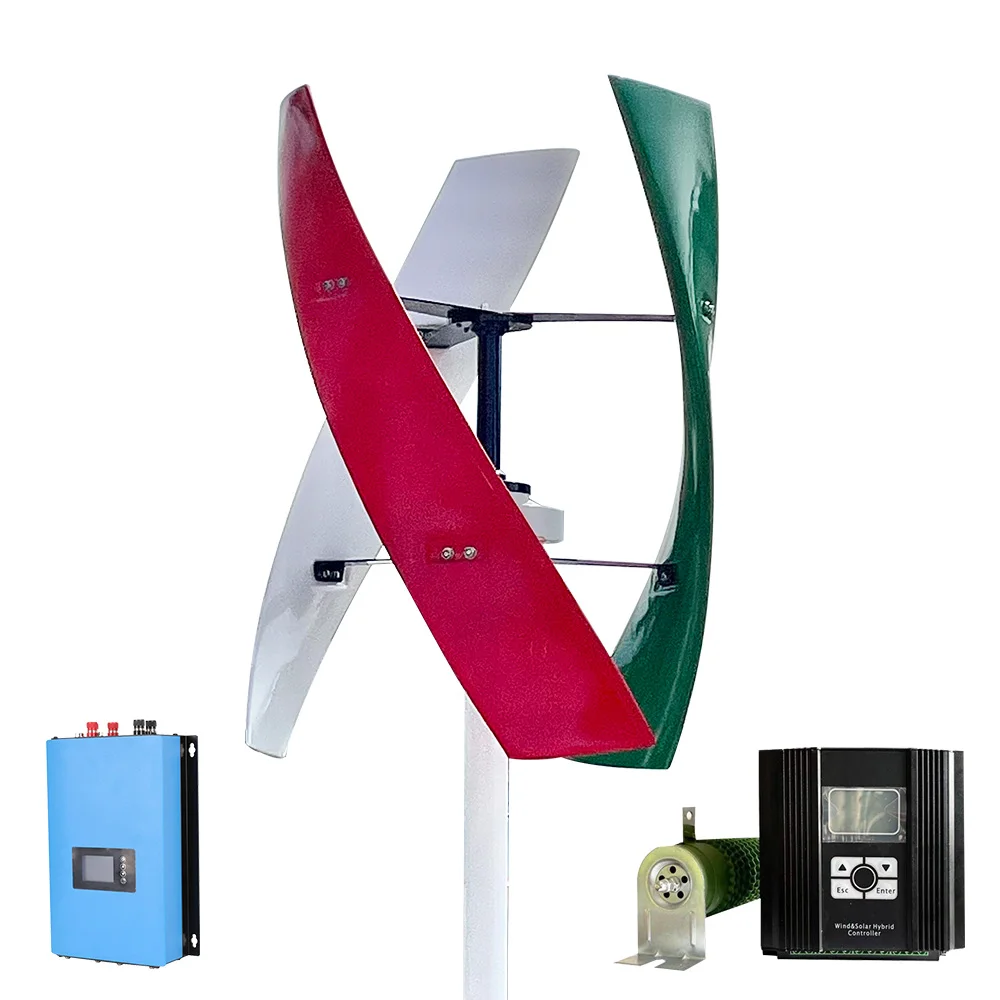 Wind Turbine Generator 6Kw 96V 120V Vertical Axis High Efficient 2000W 2Kw 3Kw 5Kw 5000w Wind Turbine With On Grid Inverter