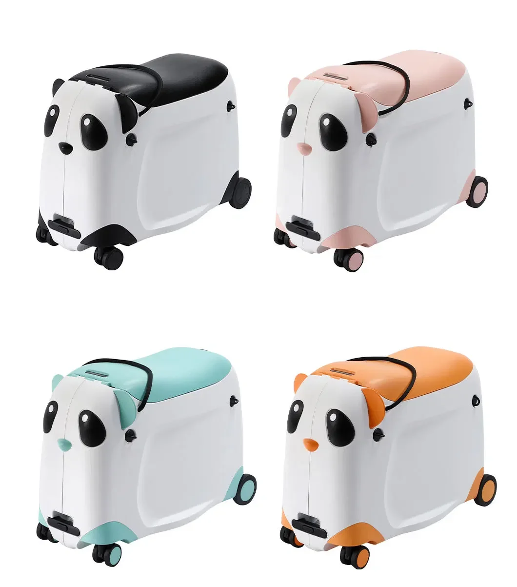 PP Cute Children Animal Design Panda Kids Ride on Rolling Suitcase Luggage for School Travel Trip
