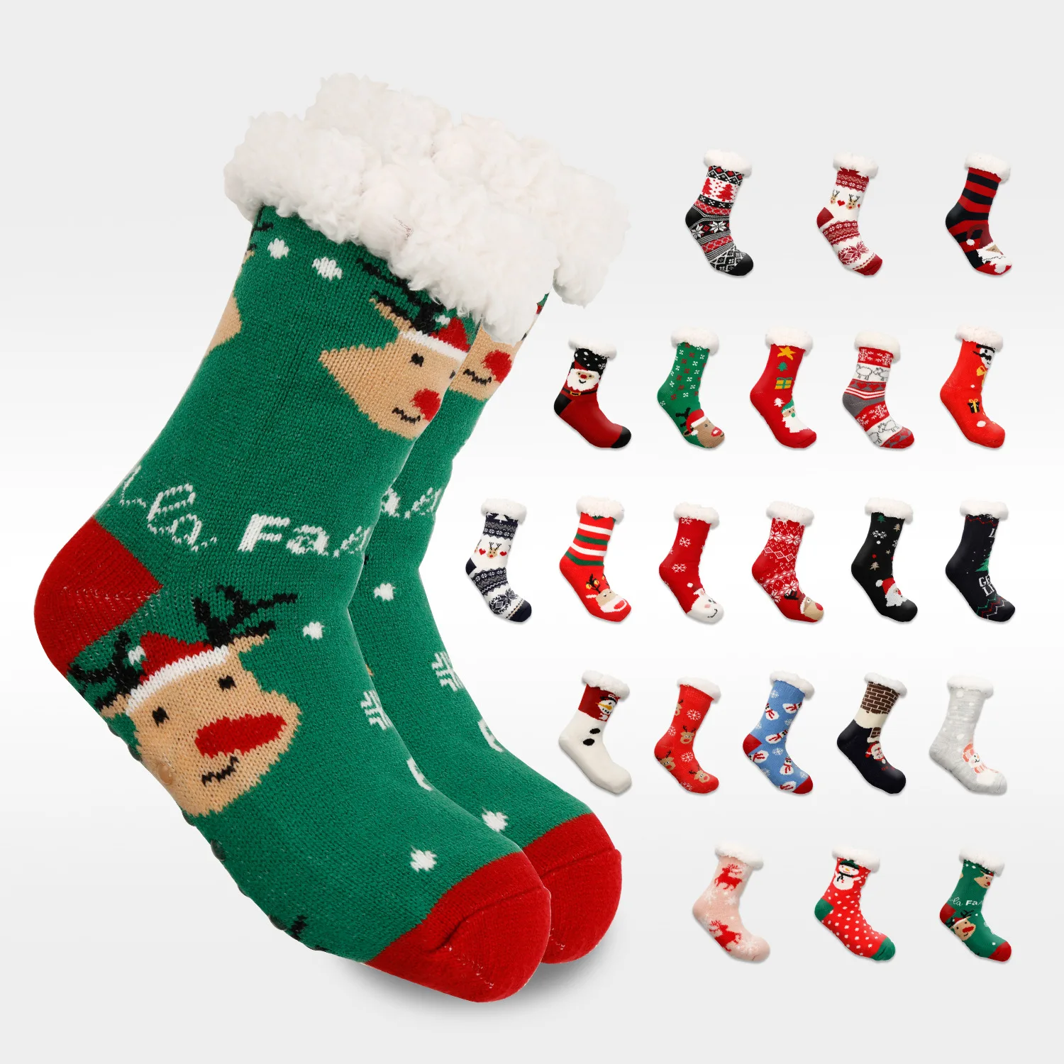 2024 Merry Christmas Fluffy Cozy Winter Warm Soft Fleece Socks Christmas Tree Deer Thick Warmer Indoor Slipper Socks