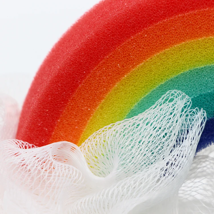 Детская губка радужной формы для купания отшелушивающая ванны и душа очистки тела частная марка сетка