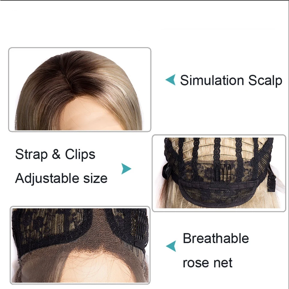 High Temperature premium synthetic wig27/613#highlight color synthetic wig with lace front Synthetic Fiber hair wig for Cosplay