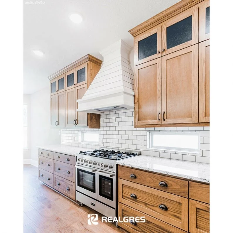 Realgres Italian Smart Traditional Oak Wood Commercial Restaurant Kitchen Cabinets Manufacturers