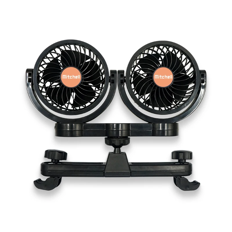 Low Noise Dashboard Fan Dual Head Multi Modes Rotatable Adjustable Car Cooling Fan 12v Auto Car Fan