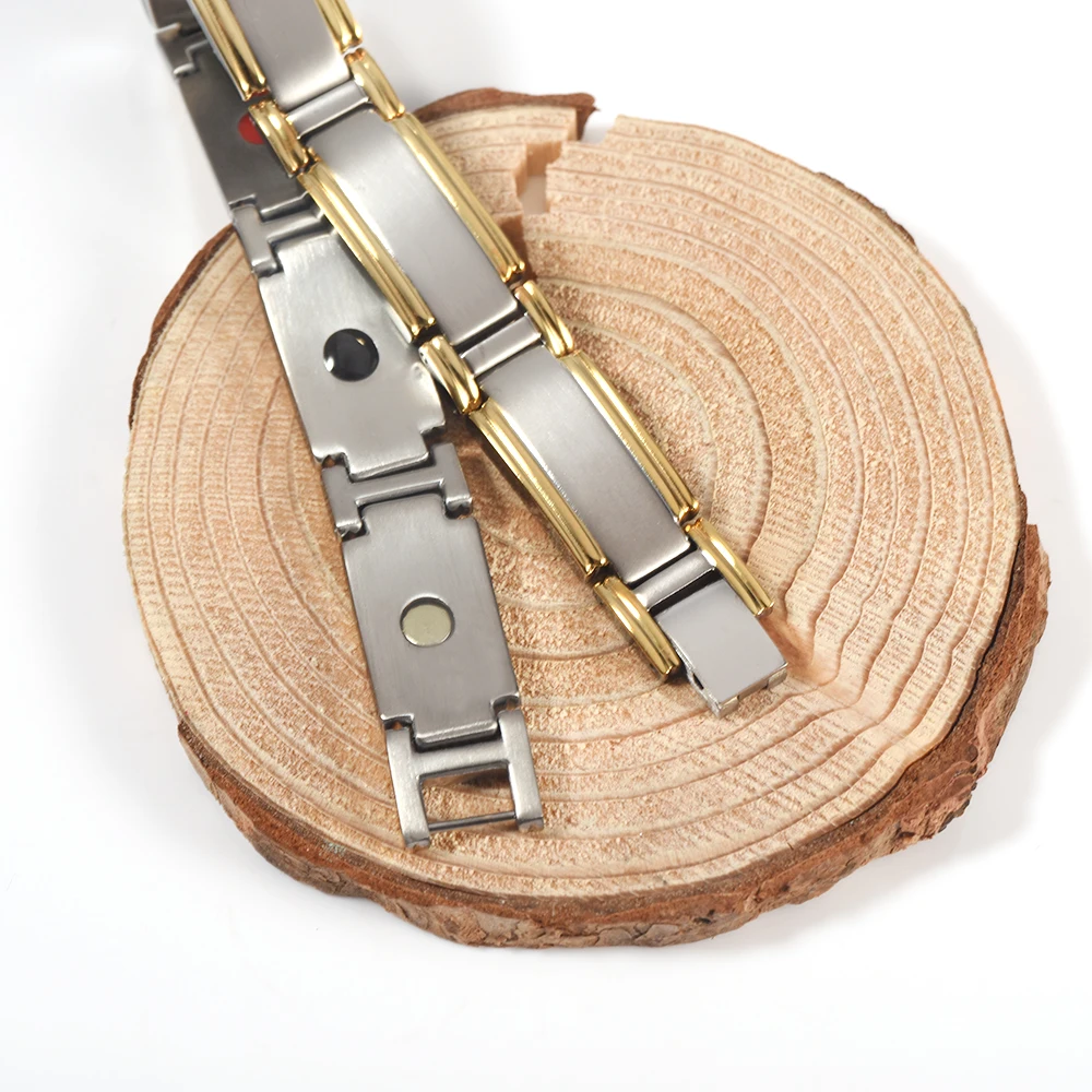 Wollet Super Strength Magnetic Fashion Jewelry Infrared Germanium Powder Titanium Steel Magnetic Bracelet