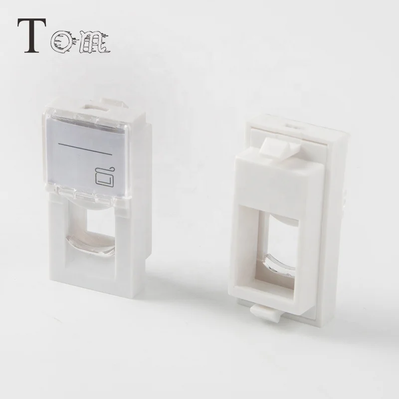 TOM-FP-F-01 22.5mm*45mm french Type faceplate 1port single port with shutter faceplate