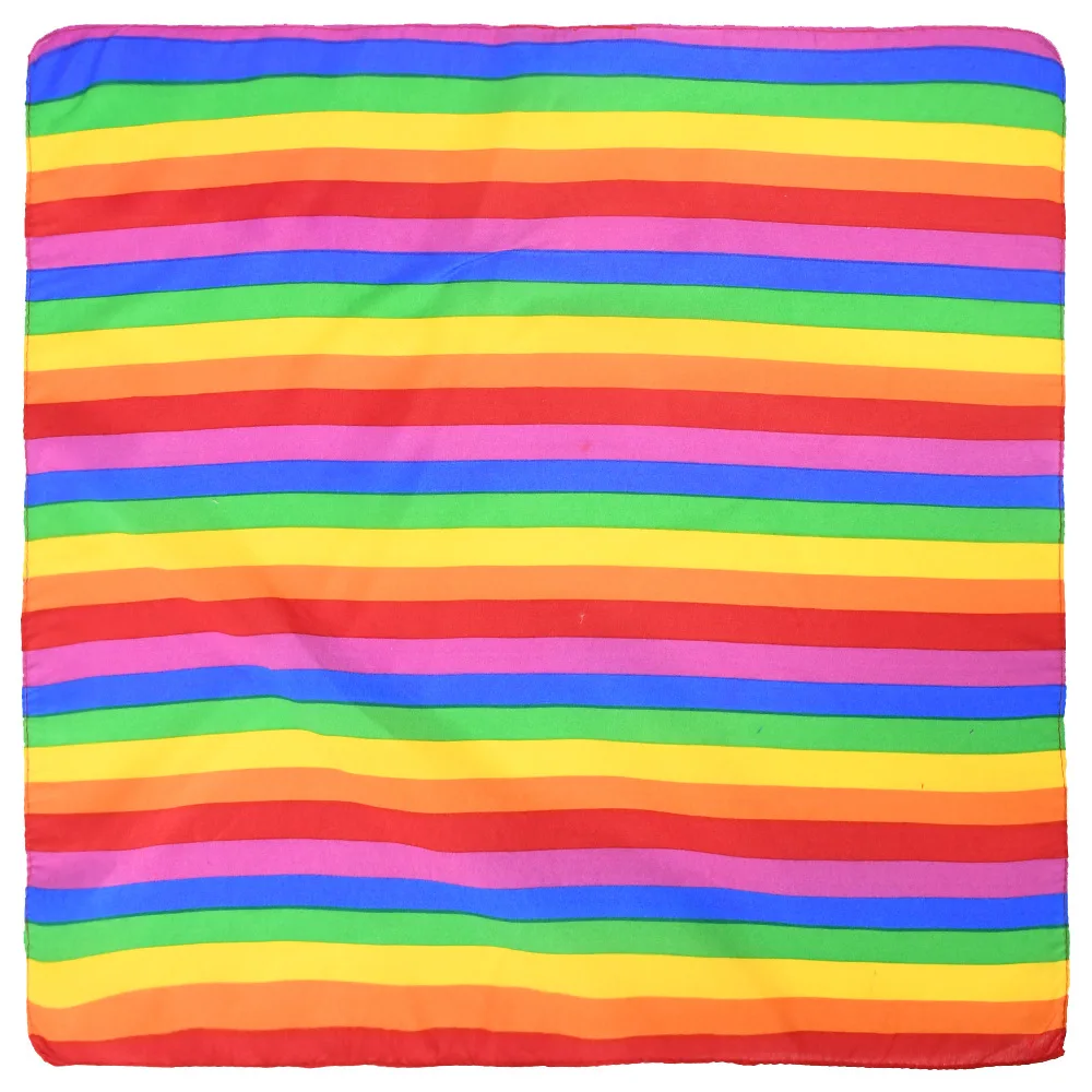 Hot Selling Rainbow Striped Square Bandana Polyester Fabric Bandanas