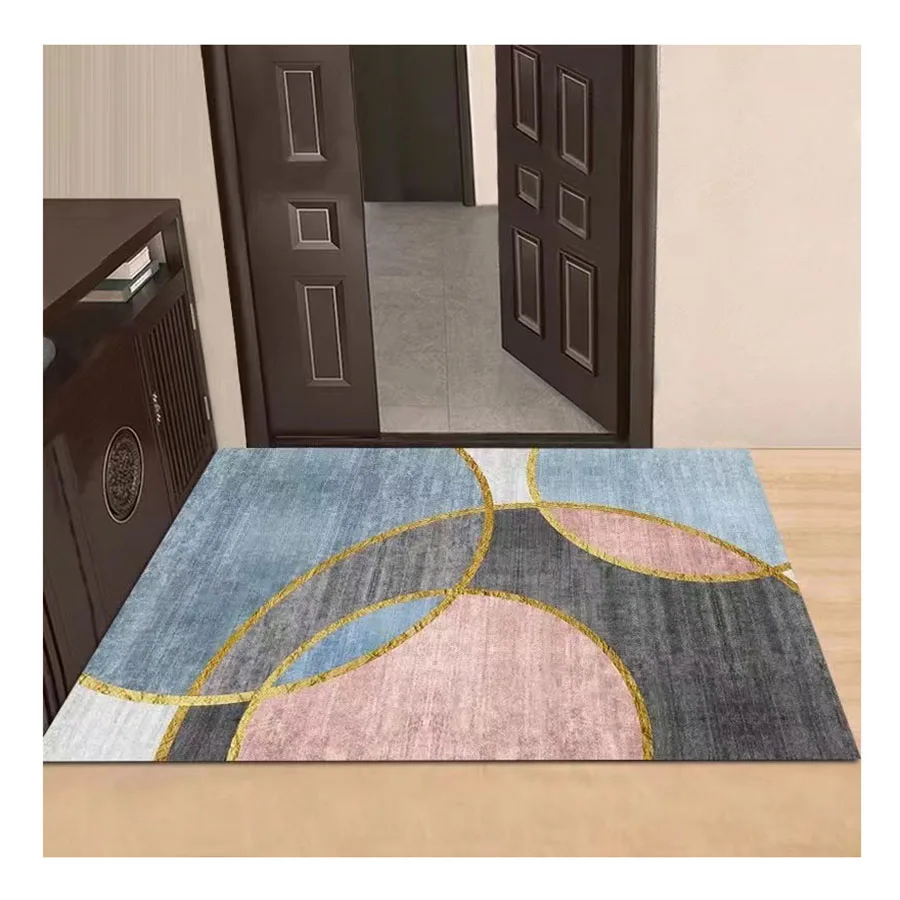 Household Entrance Front Door Mat Indoor Outdoor Crystal Velvet Rug Non-Slip Waterproof Welcome Doormat for Hallway