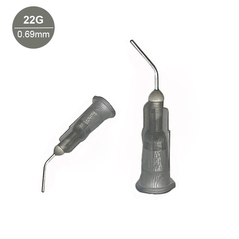 100pcs Dental Bent Needle Tips Flow Sealant Etchant Composite Resin Acid Reagent Syringe Tips