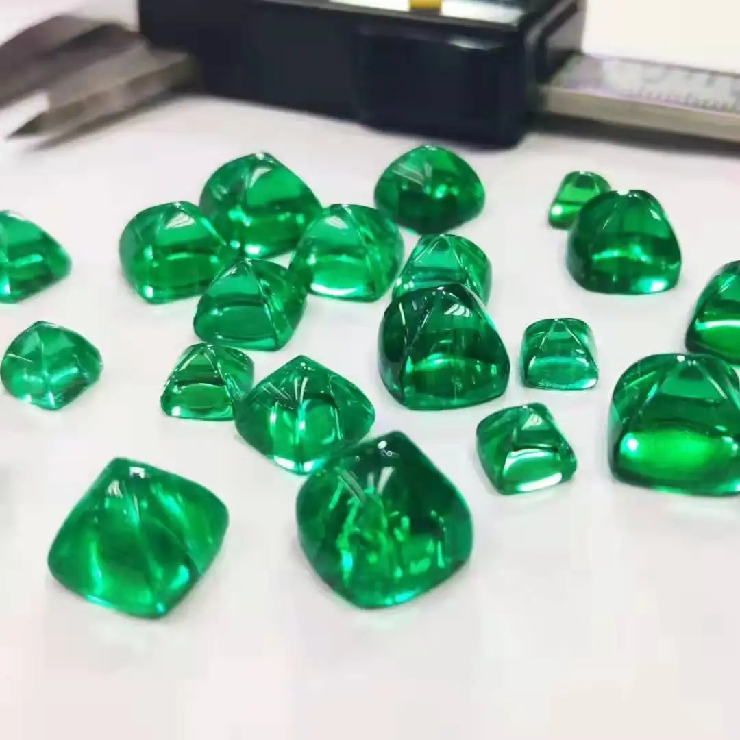 Wholesale Cabochon Lab Muzo Emerald Hydrothermal Ruby Columbia Sugar Loaf Shape Beads