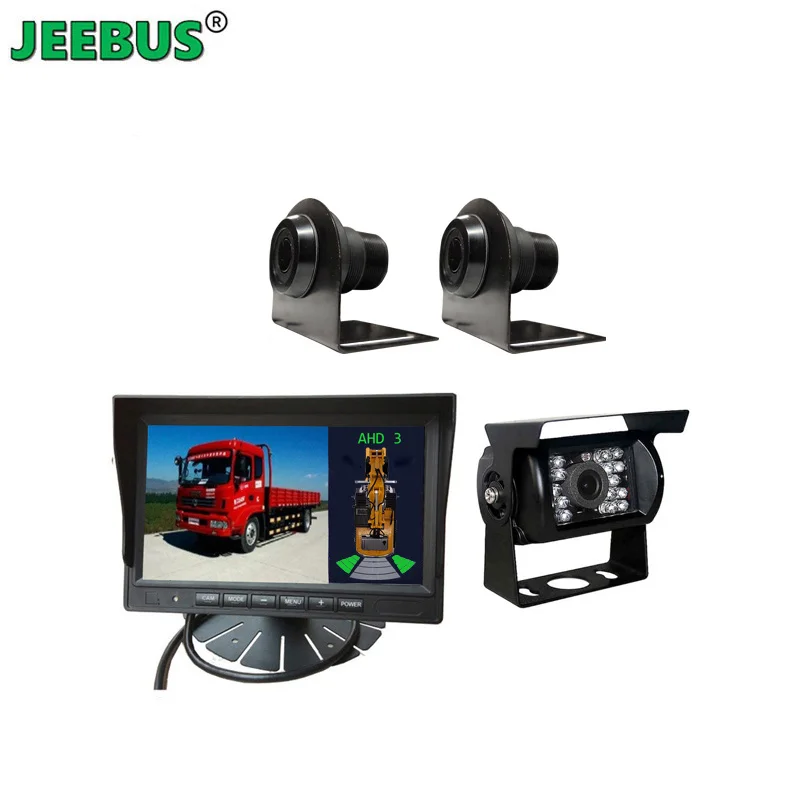 12V-45V Waterproof Ultrasonic Digital Reverse Radar Parking Sensor with Backup Car Camera 7inch Monitor for Truck Bus Vehicle