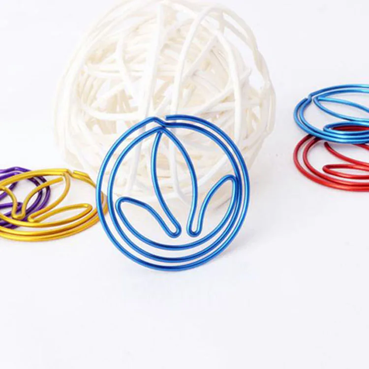 OEM Logo Flower Shaped Shiny Colorful Metal Paper Clip Promotional Gifts Product Type Clips