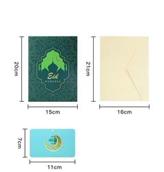2023 Ramadan 3D eid mubarak card with envelope accept customize blank greeting card Thanksgiving Card