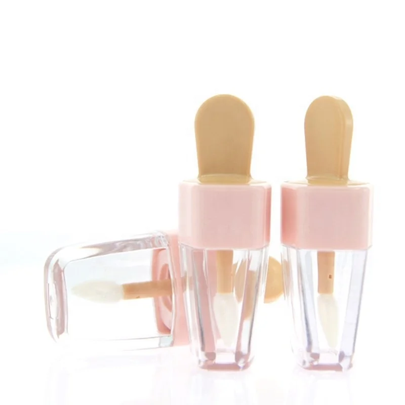 Cute 5ml Ice Cream Lip Gloss Tube for Kids Cosmetic Lipstick Personal Care Plastic Tubes Labeling Screw Vasos De Tubo Plastico